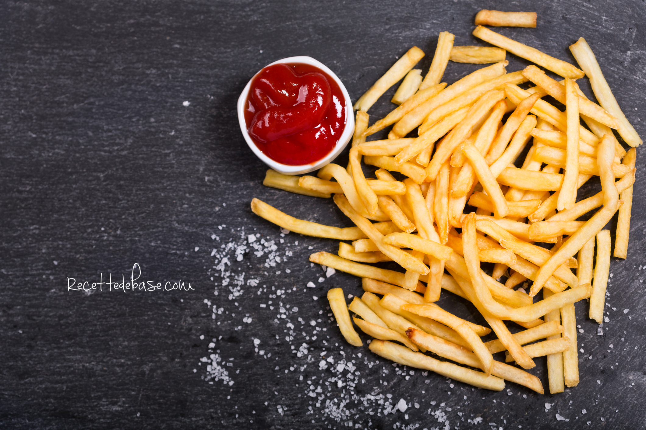 French fries with ketchup