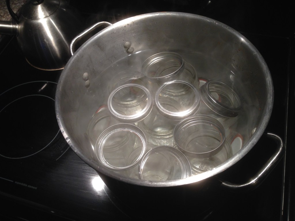 Placer les pots, les bagues et les couvercles, recouvrir de 5cm d'eau de plus et laisser bouillir 10 minutes